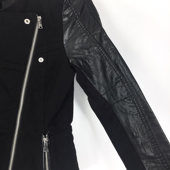 H&M Women's Moto Biker Jacket Black 32 / 2, NWOT - Picture 7 of 12